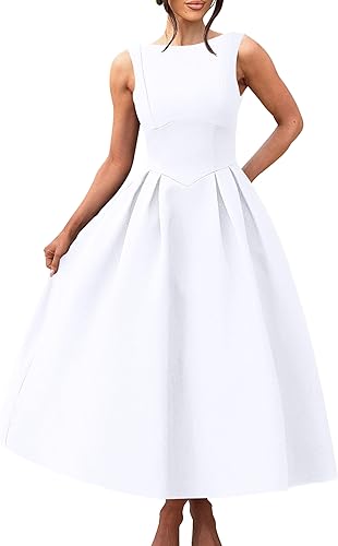 YMDUCH Women’s Elegant Backless A-Line Evening Maxi Dress Sleeveless Party Gown