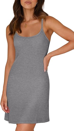 WIHOLL Women’s Summer Mini Dress 2025 Backless Spaghetti Strap A-Line Bodycon Party Outfit